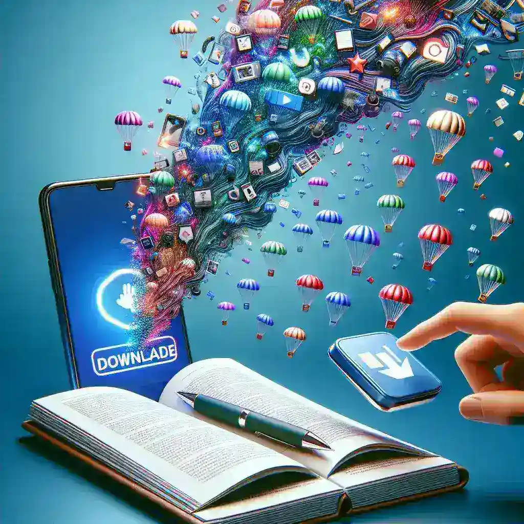 "Smartphone screen displaying TikTok video downloader interface with colorful TikTok videos in the background, illustrating the process of saving favorite content effortlessly."